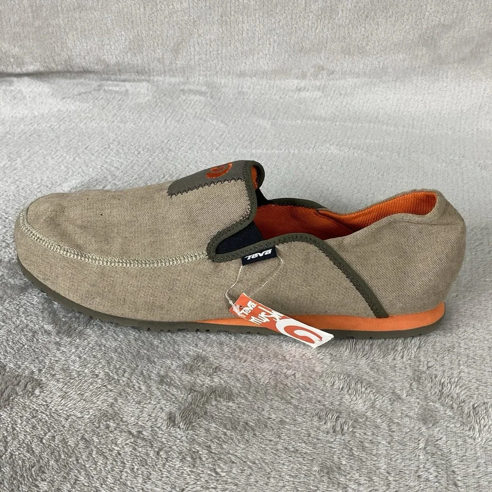 Teva Mush Frio Mens Slip On Loafer Shoes Size 11 Brown Canvas Comfort NEW